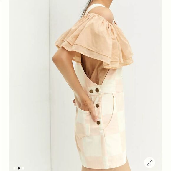 Anthropologie Hutch Checked Short Overalls NWT - Picture 8 of 9